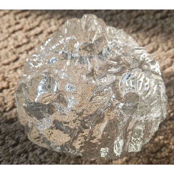 Vintage LE Smith Drama Light Tripod Crystal 2 In 1 Candle Holder Glacier Ice - Picture 5 of 9